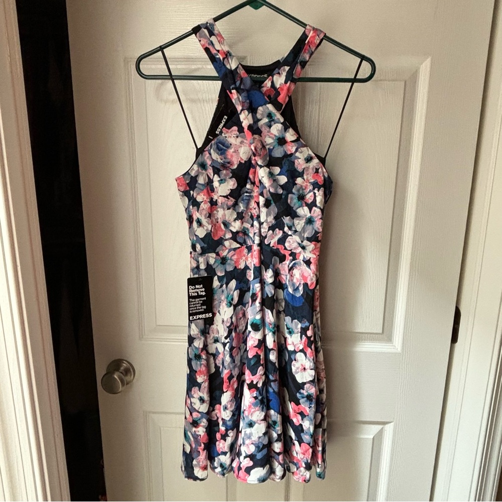 NWT Express Floral Cross-Back Dress 6